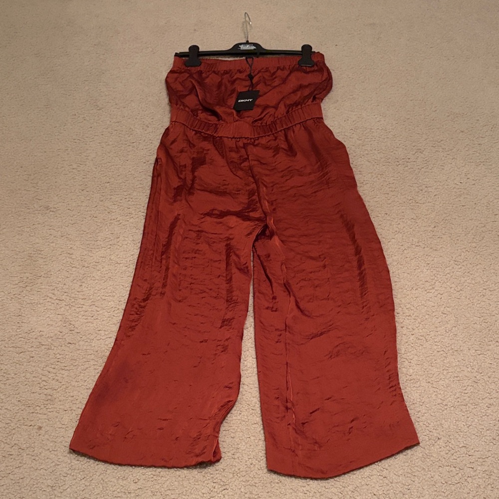 Brand new with tags DKNY Rust Jumpsuit!